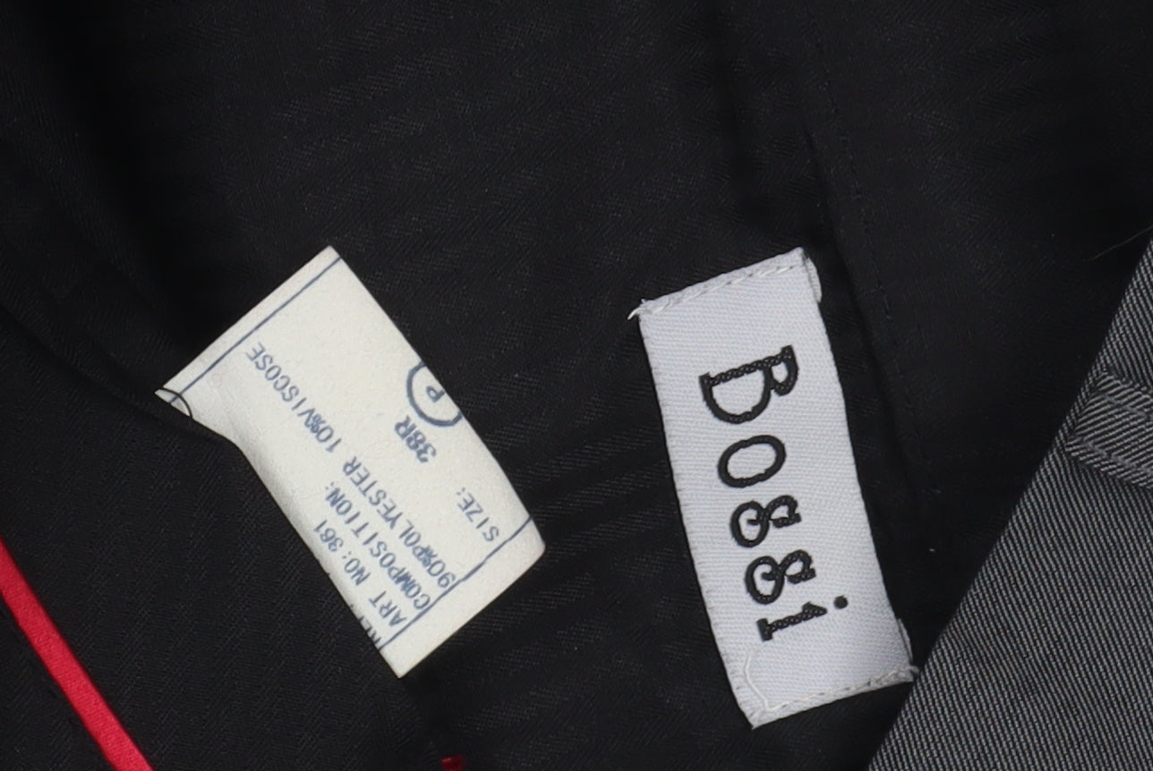 Bossi Men's Grey Trousers, Size 38, Formal Style