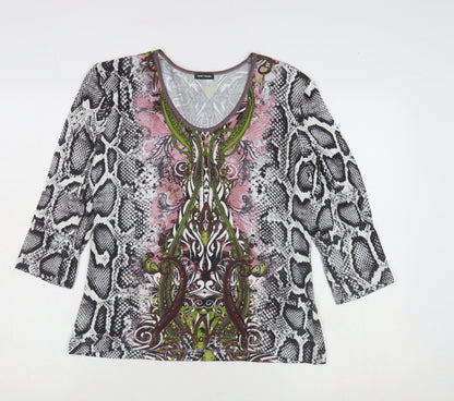 Womens UK Size 10 Gerry Weber Multicoloured Basic T-Shirt