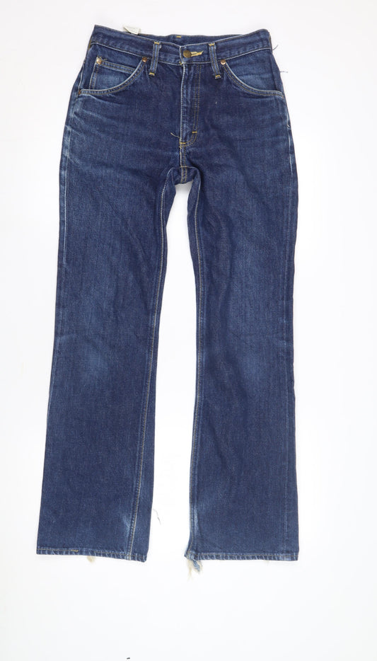 Lee Men's Blue Straight Jeans 29W 34L Vintage Distressed