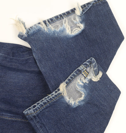 Lee Men's Blue Straight Jeans 29W 34L Vintage Distressed