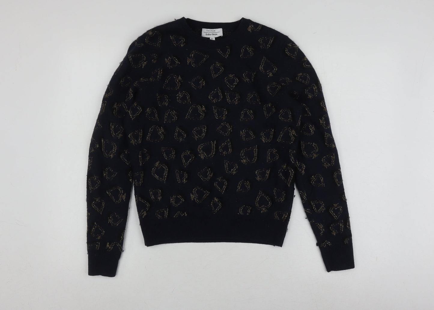 Women’s Black XS Animal Print Pullover Jumper