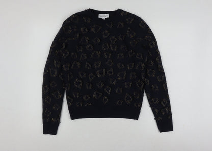 Women’s Black XS Animal Print Pullover Jumper