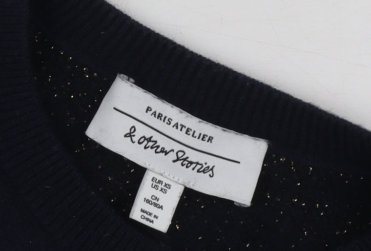 Women’s Black XS Animal Print Pullover Jumper