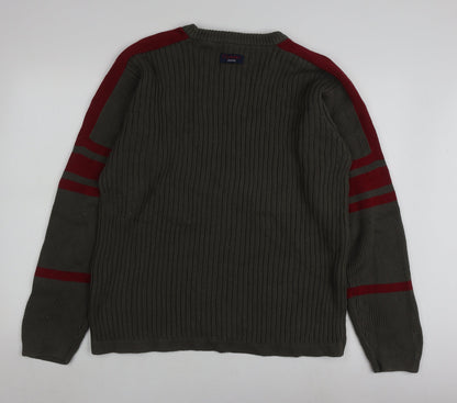 Tommy Jeans Men's Green Pullover Jumper L Crew Neck