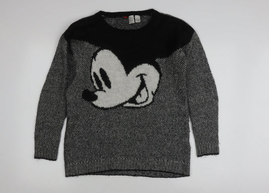 Disney Women’s Black XS Pullover Jumper Mickey Mouse