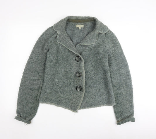 Jigsaw Women's Grey Cardigan, Size S, Button Accent