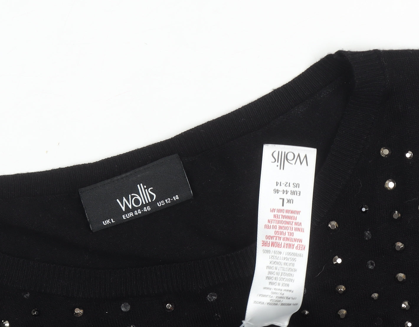Womens UK Size L Wallis Black Pullover Jumper