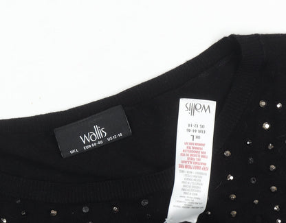Womens UK Size L Wallis Black Pullover Jumper
