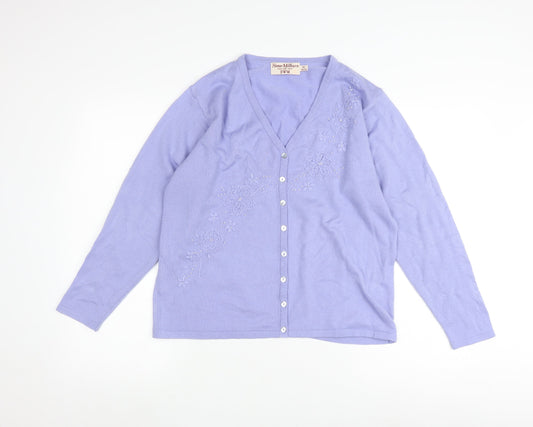 Womens UK Size M Honor Millburn Purple Cardigan Jumper
