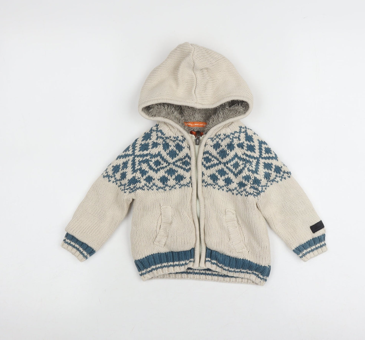 Ben Sherman Unisex Baby Hooded Knit Jacket Beige 6-12 Months