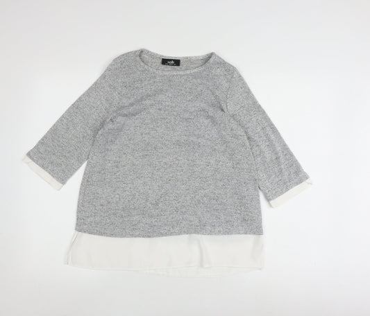 Womens UK Size 10 Wallis Grey Tunic Jumper