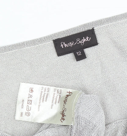 Womens UK Size 12 Phase Eight Silver Pullover Jumper
