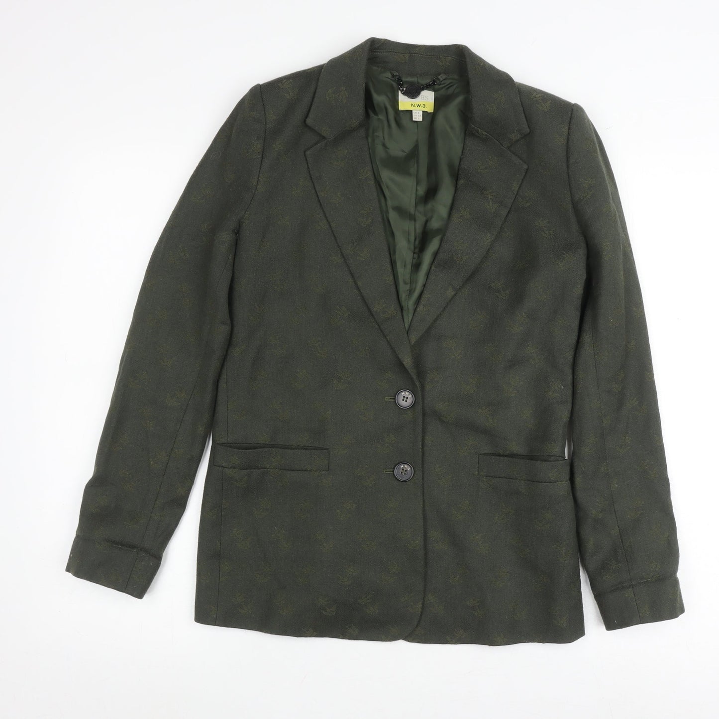 Hobbs Green Wool Blazer Women’s Slim Fit Size 6