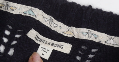 Billabong Women's Black Open-Knit Jumper, Size M