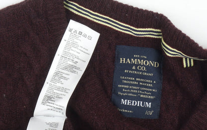 Hammond & Co. Men's Brown Medium Cable-Knit Pullover