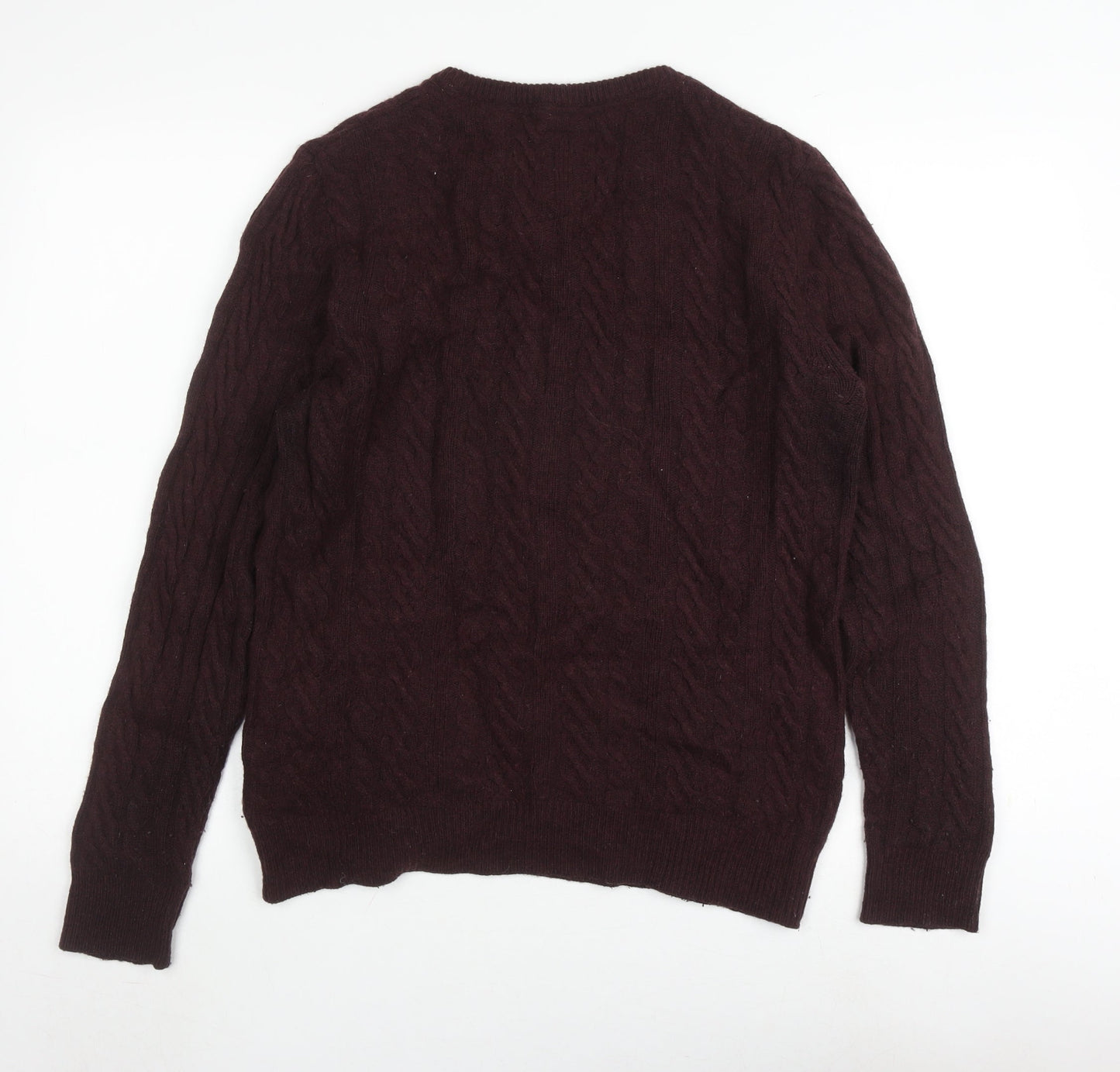 Hammond & Co. Men's Brown Medium Cable-Knit Pullover
