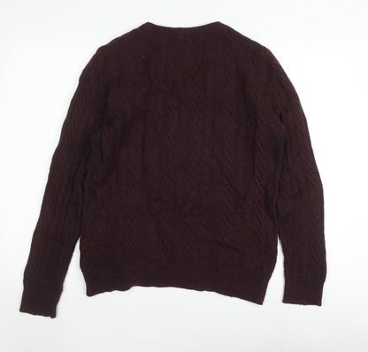 Hammond & Co. Men's Brown Medium Cable-Knit Pullover