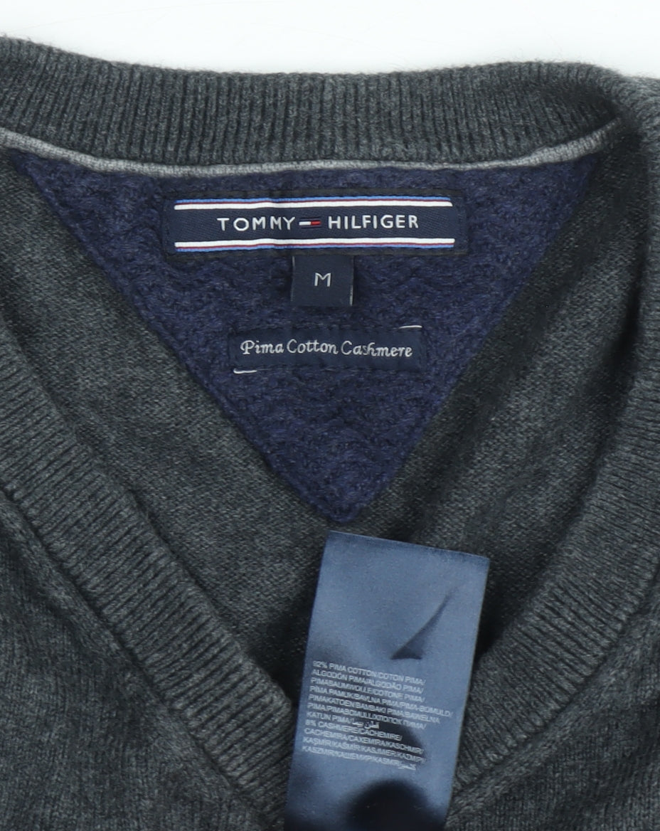 Tommy Hilfiger Men's Grey V-Neck Pullover Jumper M