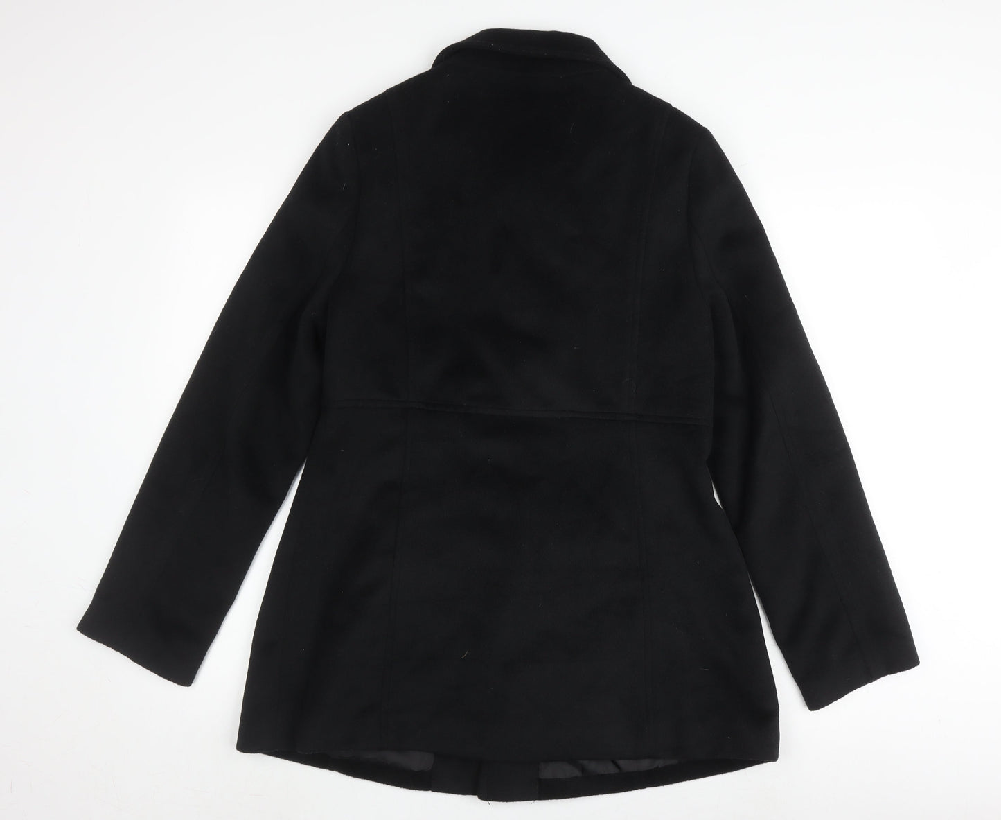 M&Co Women's Black Mid-Length Buttoned Coat Size 12
