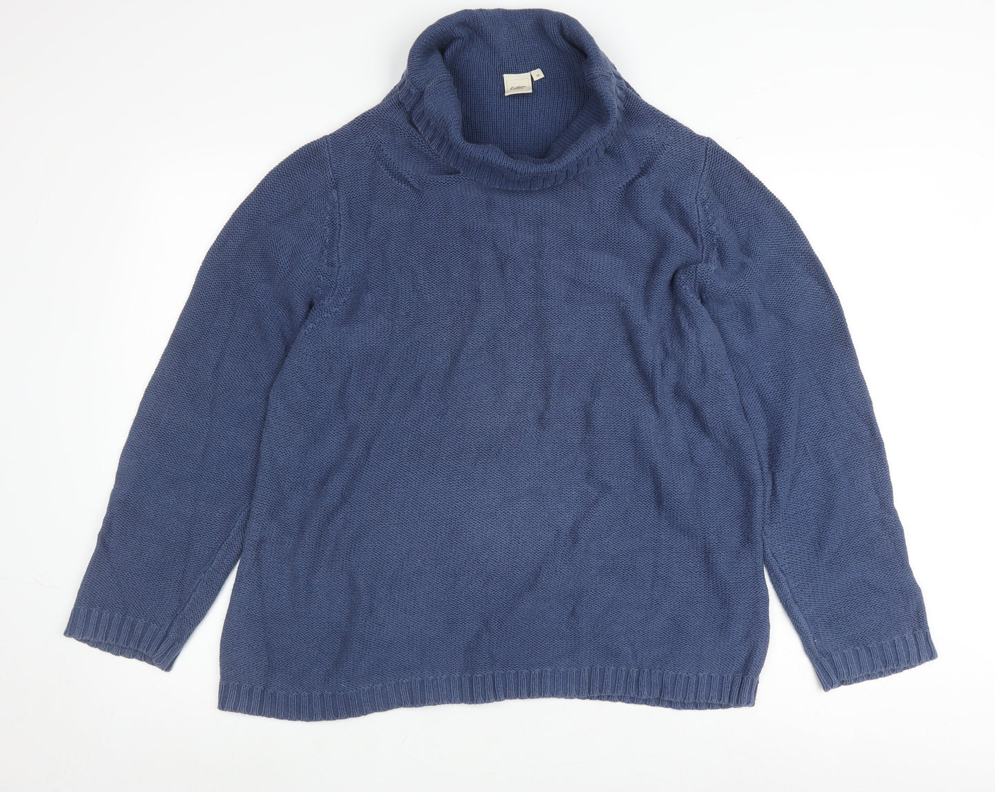 Cotton Traders Women's Blue Pullover Cowl Neck Jumper Size 18