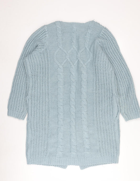 Cotton Traders Women's Blue Open Front Cardigan Size 14