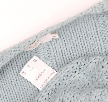 Womens UK Size 14 Cotton Traders Blue Cardigan Jumper