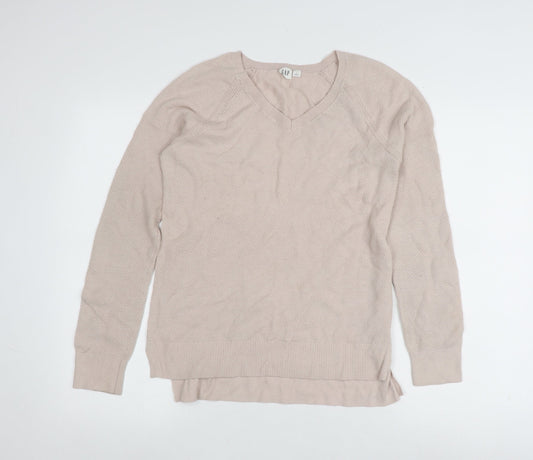 Gap Women's Beige V-Neck Pullover Jumper, Size S