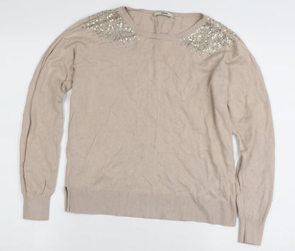 Womens UK Size M Oasis Beige Pullover Jumper
