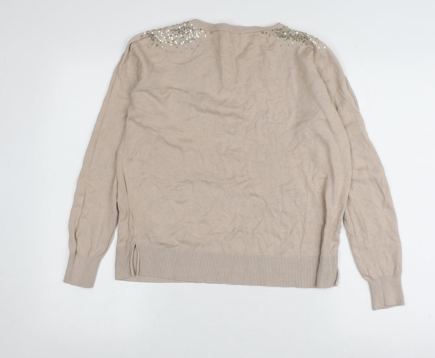 Womens UK Size M Oasis Beige Pullover Jumper