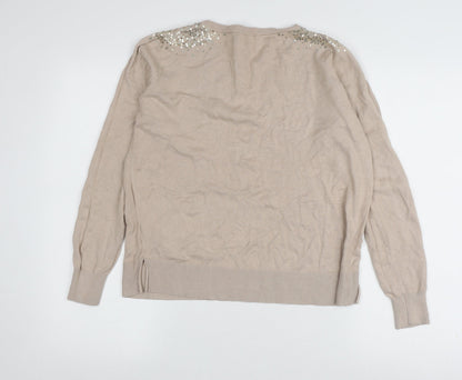 Womens UK Size M Oasis Beige Pullover Jumper