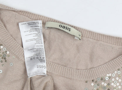 Womens UK Size M Oasis Beige Pullover Jumper