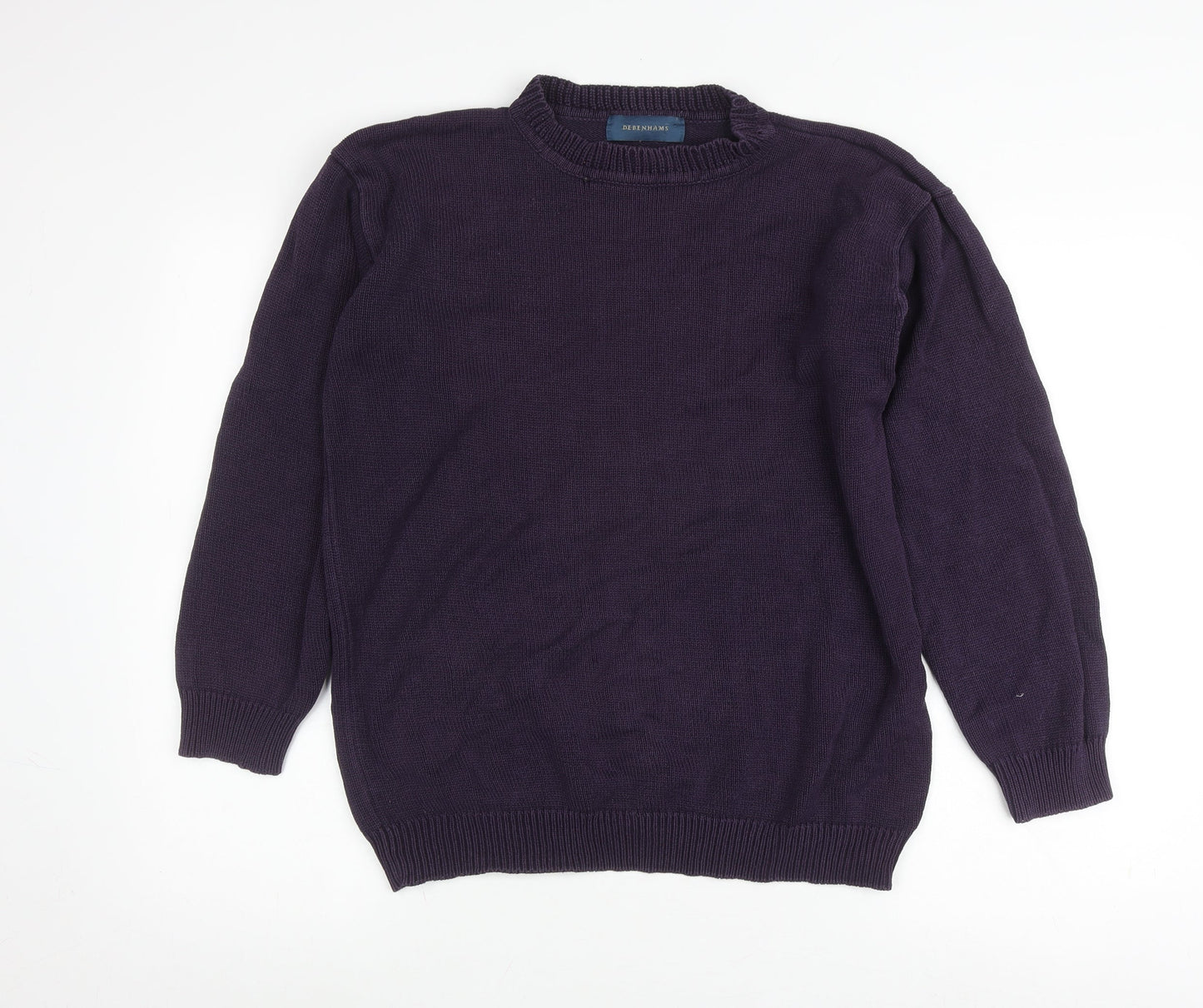 Debenhams Men's Purple Cotton Pullover, Size M