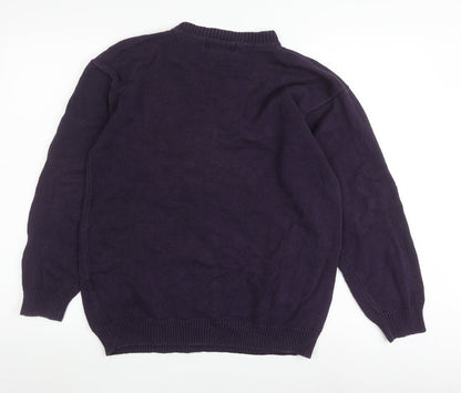 Debenhams Men's Purple Cotton Pullover, Size M