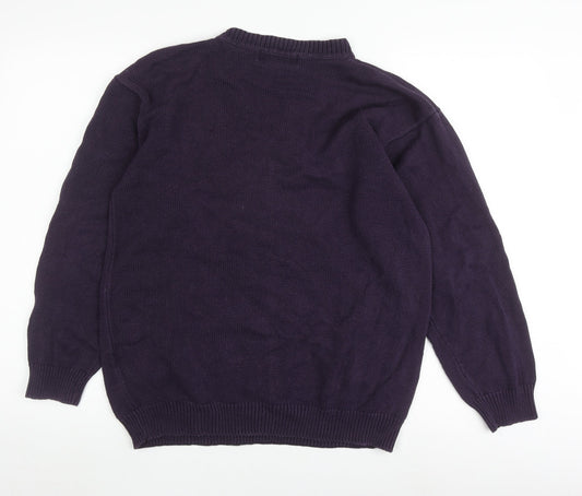 Debenhams Men's Purple Cotton Pullover, Size M