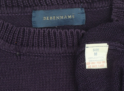Debenhams Men's Purple Cotton Pullover, Size M