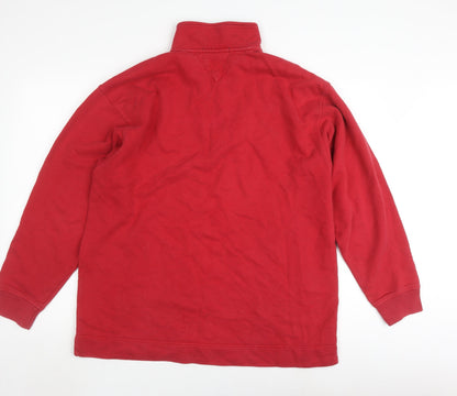 Tommy Hilfiger Men's Red 1/4 Zip Sweatshirt Size S