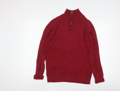 Rochas Men's Red Cable-Knit Pullover - M