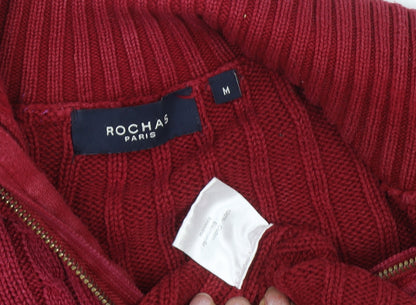 Rochas Men's Red Cable-Knit Pullover - M