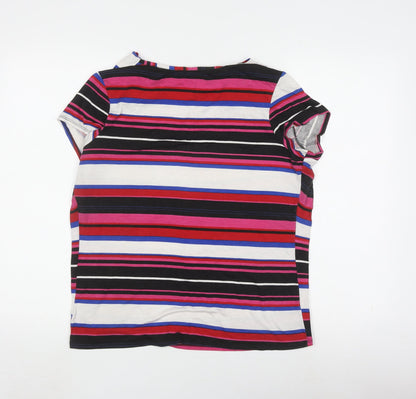 Aphorism Women's Multicoloured Striped Top, L, Cowl Neck