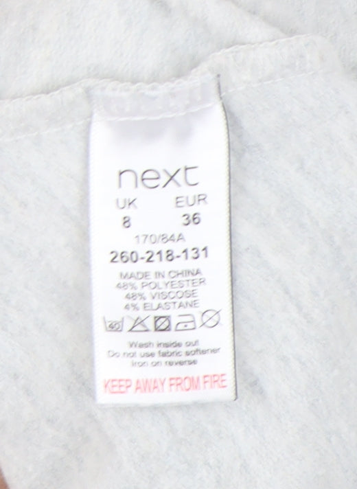 Womens UK Size 8 NEXT Grey 1/4 Zip Sweatshirt
