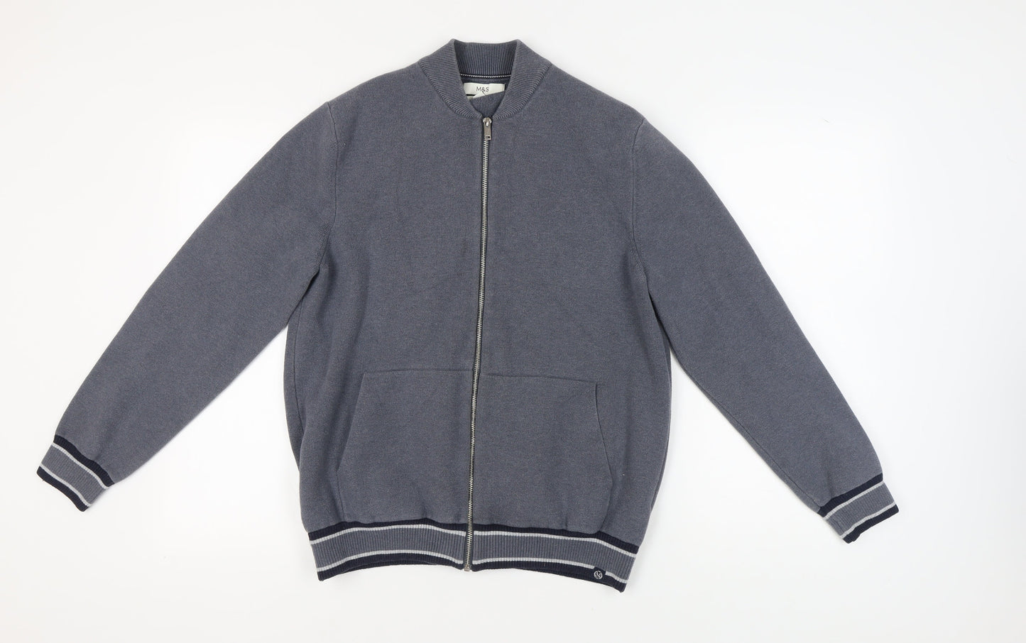 Marks and Spencer Men's XL Grey Full Zip Jumper