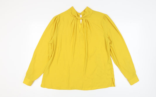 Womens UK Size 18 Dorothy Perkins Yellow Basic Blouse