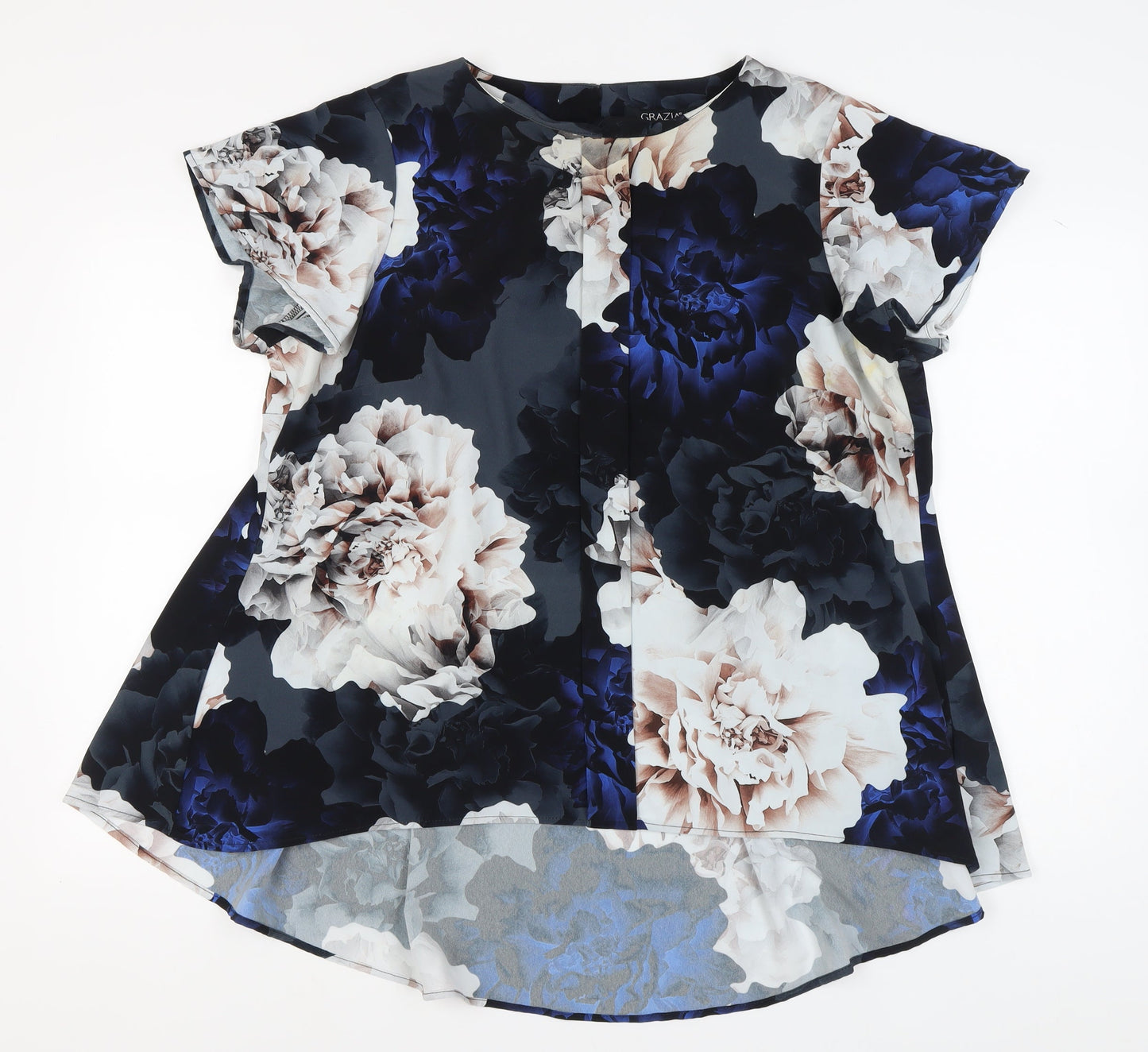GRAZIA Women's Multicoloured Floral Tunic Blouse Size 22