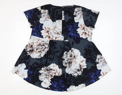 GRAZIA Women's Multicoloured Floral Tunic Blouse Size 22