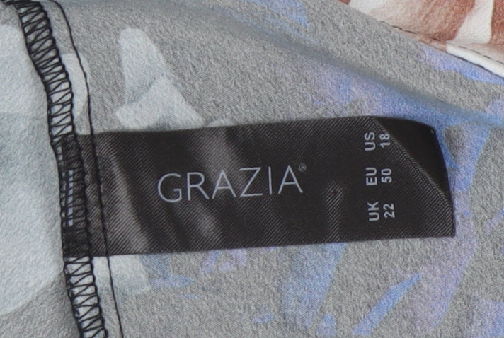 GRAZIA Women's Multicoloured Floral Tunic Blouse Size 22