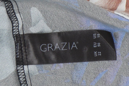 GRAZIA Women's Multicoloured Floral Tunic Blouse Size 22