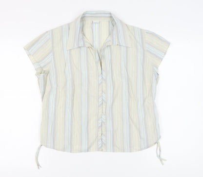 New Look Women's Multicoloured Striped Button-Up Shirt