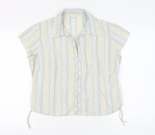 New Look Women's Multicoloured Striped Button-Up Shirt