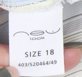 New Look Women's Multicoloured Striped Button-Up Shirt