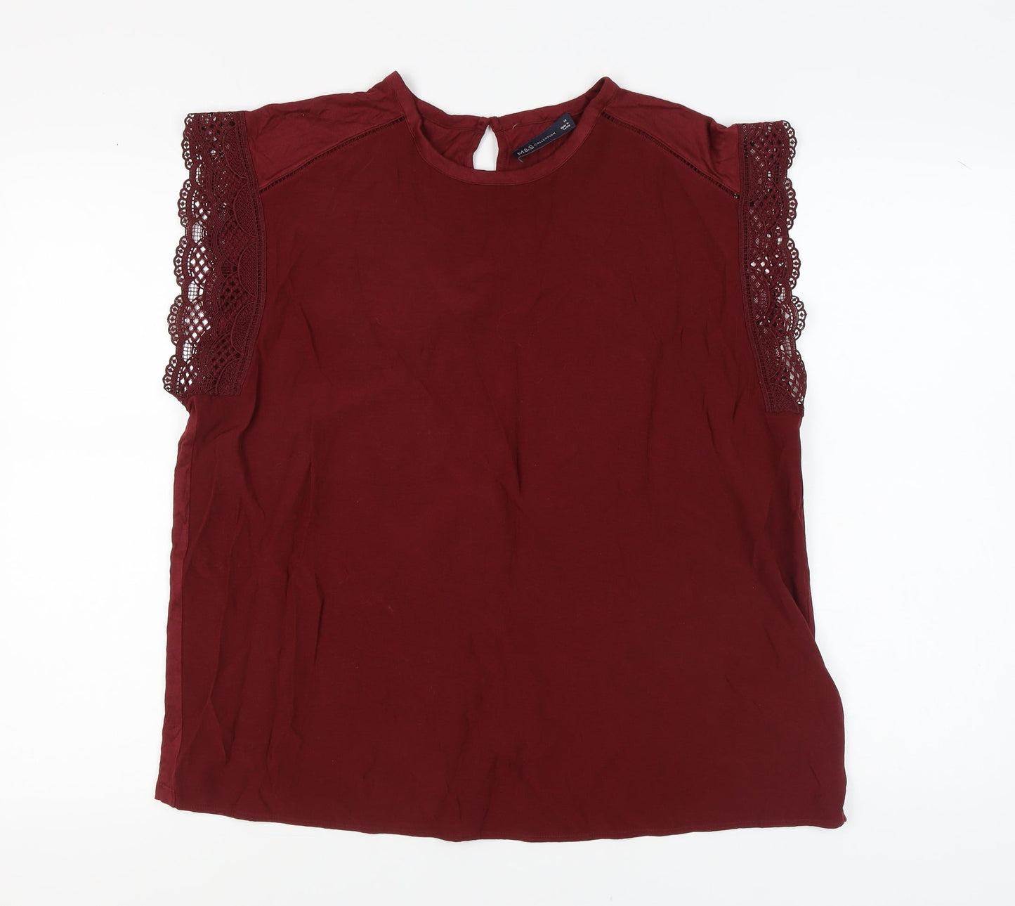 Womens UK Size 18 Marks and Spencer Red Basic Blouse